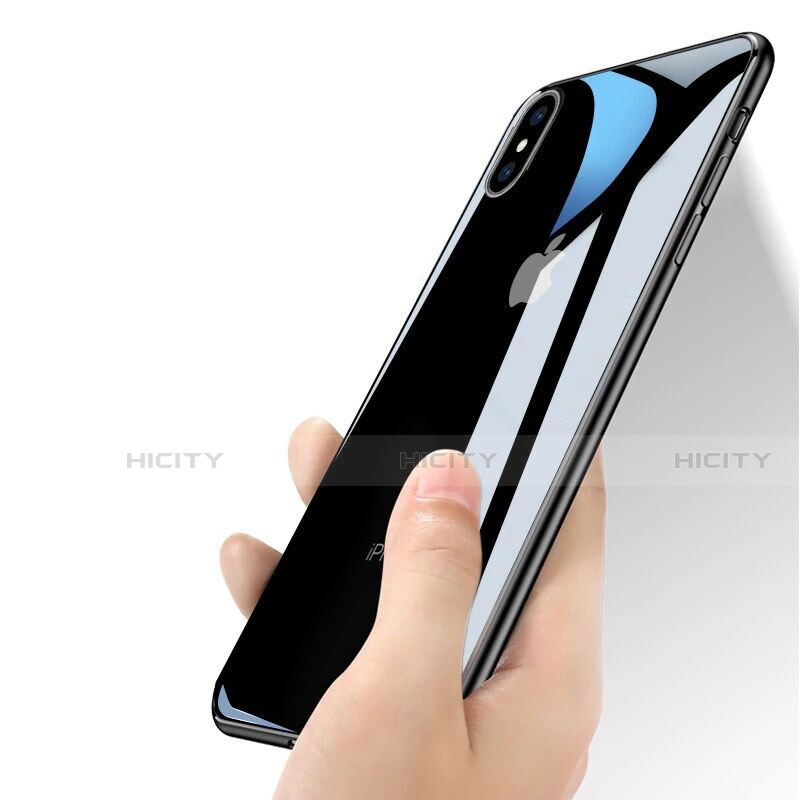 Carcasa Bumper Silicona Transparente Espejo para Apple iPhone Xs Max Negro