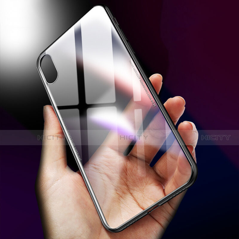 Carcasa Bumper Silicona Transparente Espejo para Apple iPhone Xs Max Negro