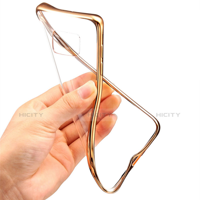 Carcasa Bumper Silicona Transparente Gel para Samsung Galaxy S6 Edge SM-G925 Oro