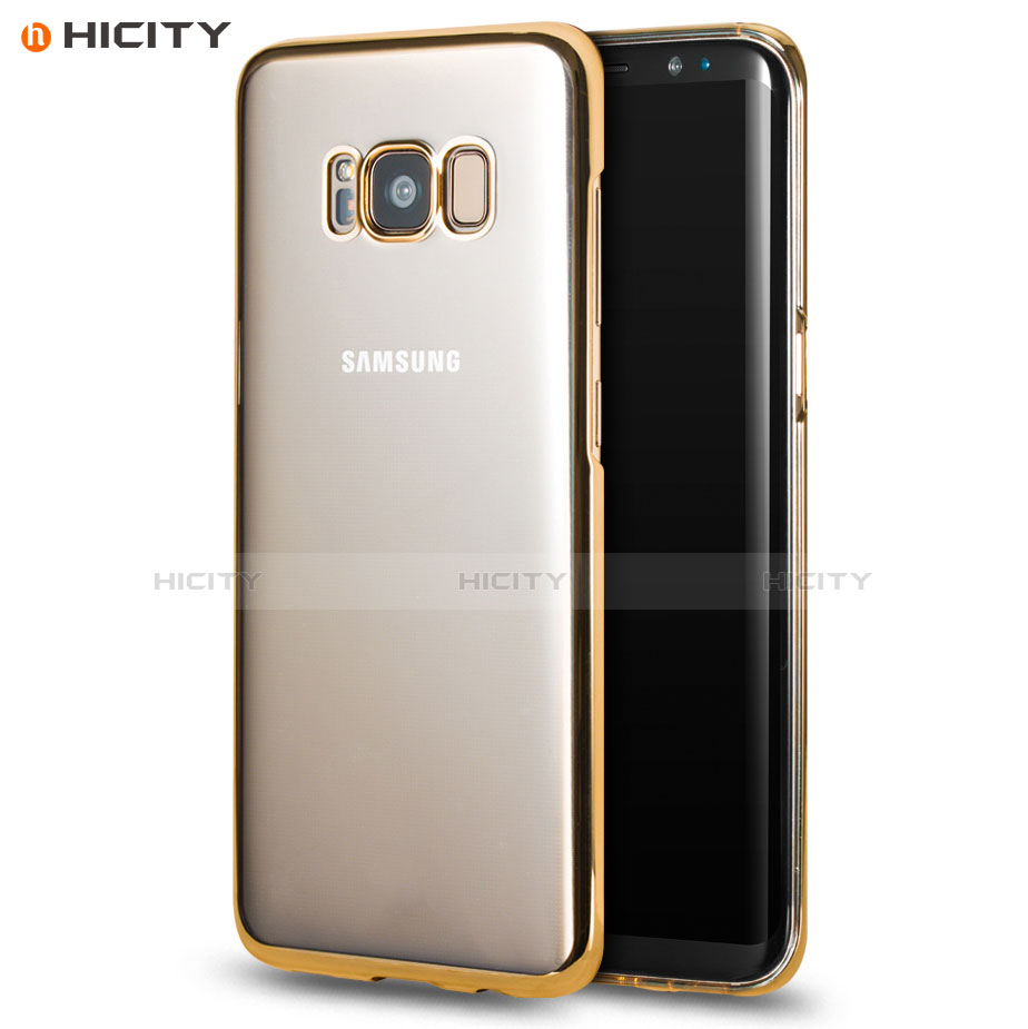 Carcasa Bumper Silicona Transparente Gel para Samsung Galaxy S8 Plus Oro