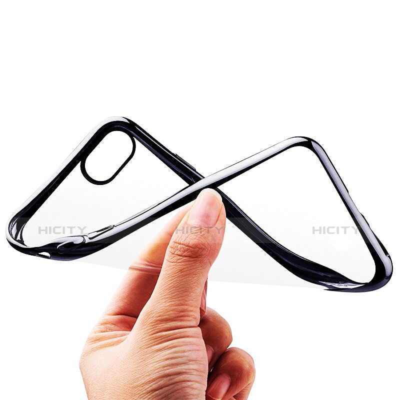 Carcasa Bumper Silicona Transparente Mate para Apple iPhone 7 Negro