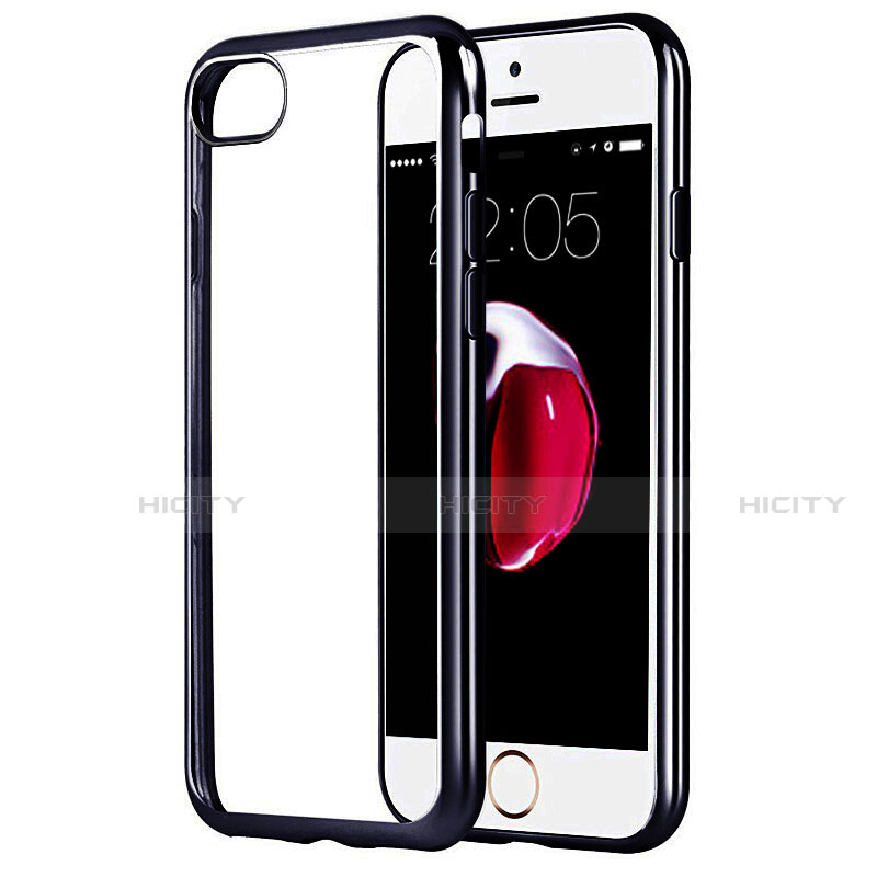 Carcasa Bumper Silicona Transparente Mate para Apple iPhone SE (2020) Negro