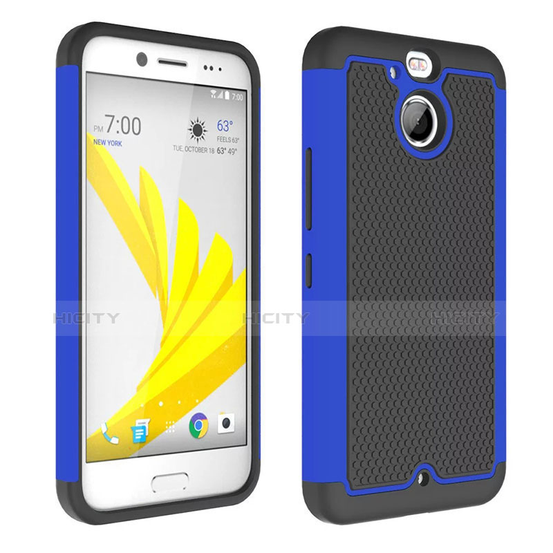 Carcasa Bumper Silicona Transparente Mate para HTC Bolt Azul