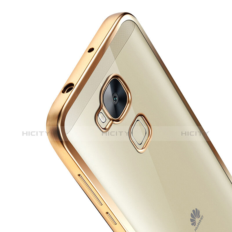 Carcasa Bumper Silicona Transparente Mate para Huawei G8 Oro