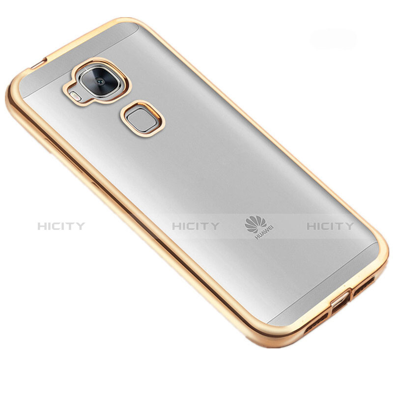 Carcasa Bumper Silicona Transparente Mate para Huawei G8 Oro