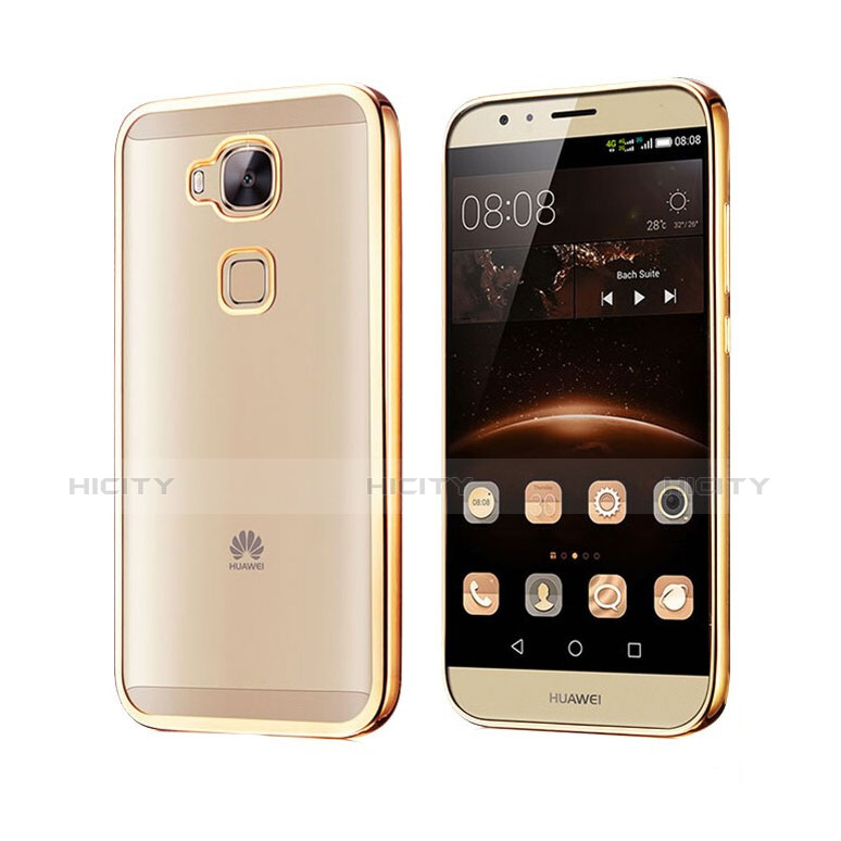 Carcasa Bumper Silicona Transparente Mate para Huawei GX8 Oro