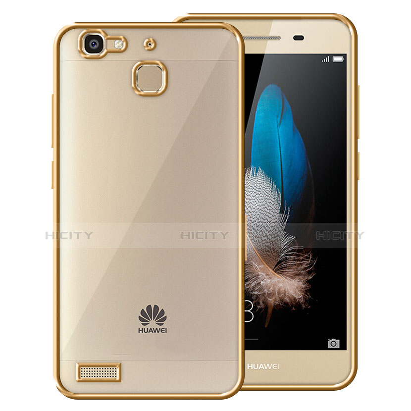 Carcasa Bumper Silicona Transparente Mate para Huawei P8 Lite Smart Oro