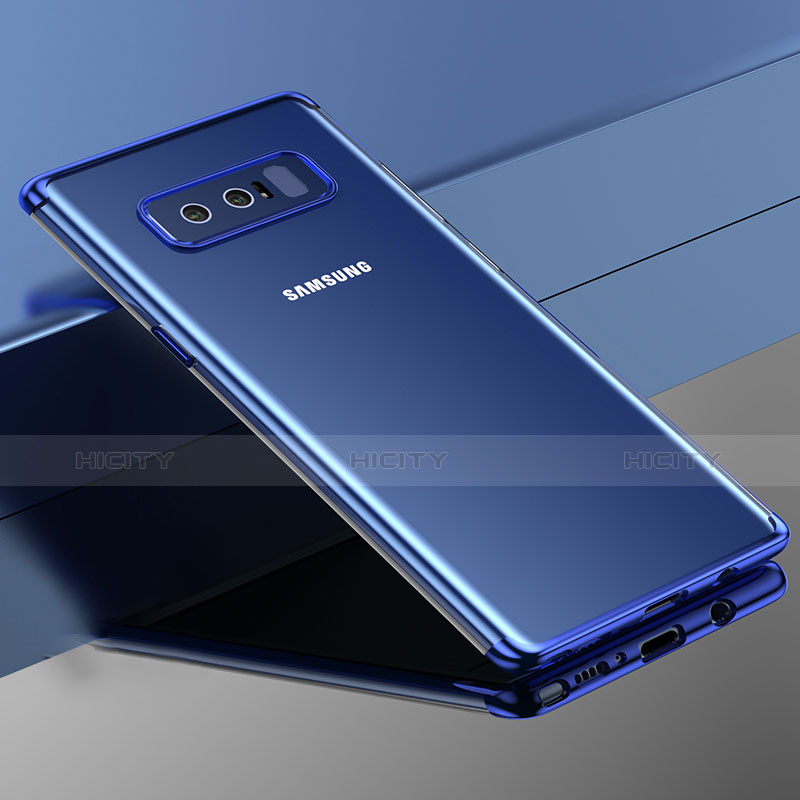 Carcasa Bumper Silicona Transparente Mate para Samsung Galaxy Note 8 Azul