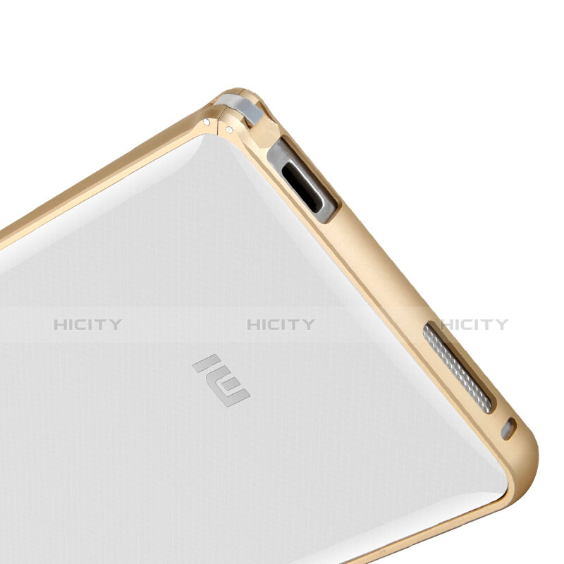 Carcasa Bumper Silicona Transparente Mate para Xiaomi Mi 4 LTE Oro