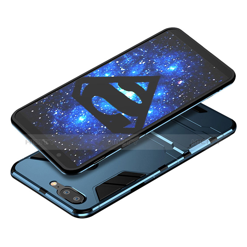 Carcasa Bumper Silicona y Plastico Mate con Soporte para OnePlus 5T A5010 Azul