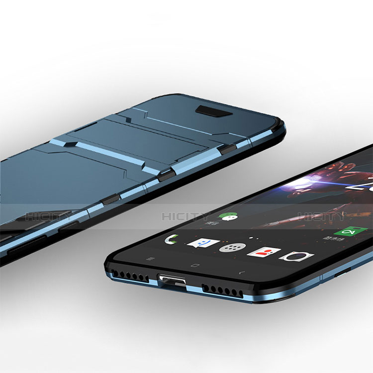 Carcasa Bumper Silicona y Plastico Mate con Soporte para Xiaomi Redmi Note 5A High Edition Azul
