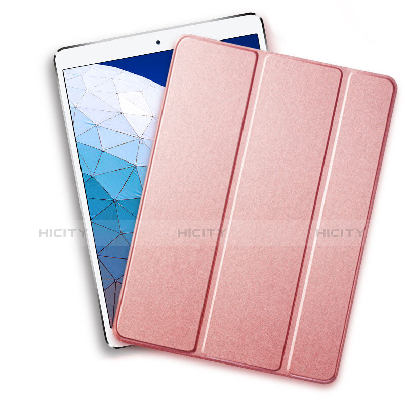 Carcasa de Cuero Cartera con Soporte L01 para Apple iPad Air 3 Oro Rosa