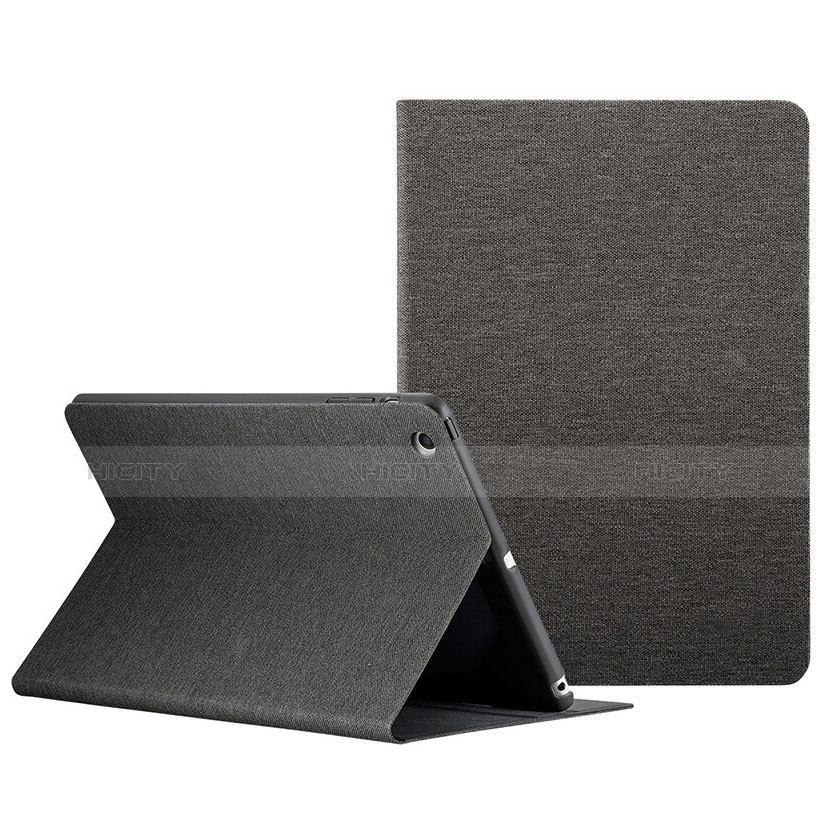 Carcasa de Cuero Cartera con Soporte L01 para Apple iPad Mini 3 Negro