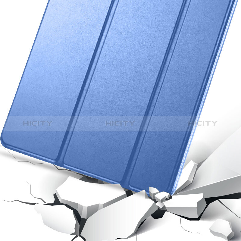 Carcasa de Cuero Cartera con Soporte L01 para Apple New iPad 9.7 (2018) Azul
