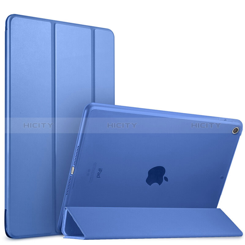 Carcasa de Cuero Cartera con Soporte L01 para Apple New iPad 9.7 (2018) Azul