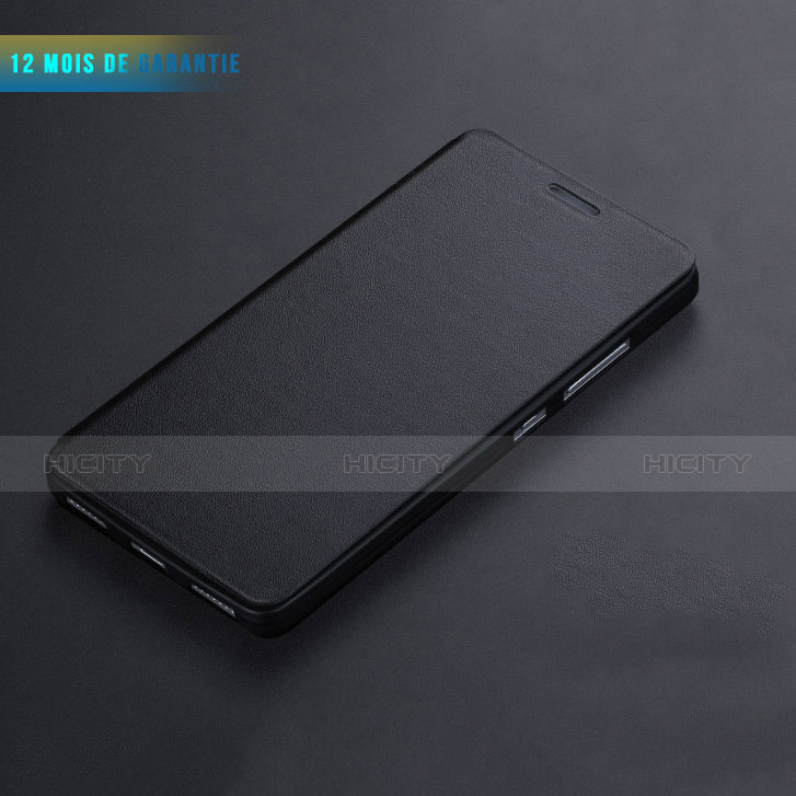 Carcasa de Cuero Cartera con Soporte L01 para Huawei Honor 7 Dual SIM Negro