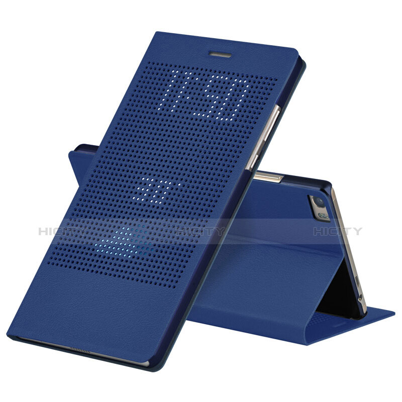 Carcasa de Cuero Cartera con Soporte L01 para Huawei Honor Note 8 Azul