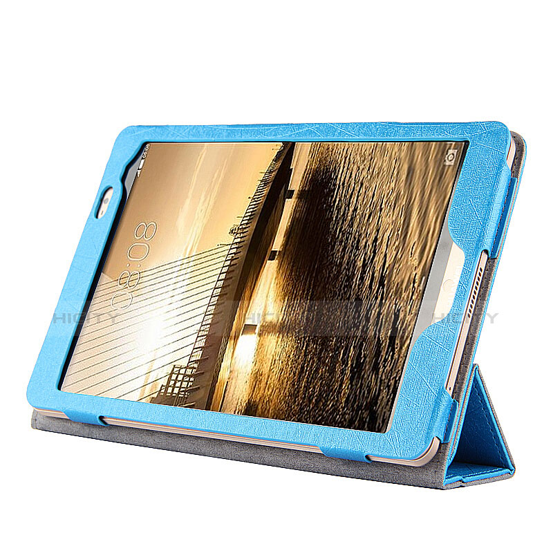 Carcasa de Cuero Cartera con Soporte L01 para Huawei Mediapad M2 8 M2-801w M2-803L M2-802L Azul