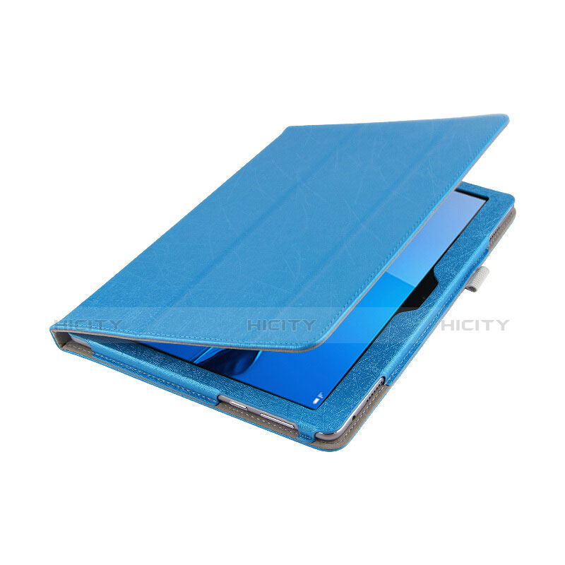 Carcasa de Cuero Cartera con Soporte L01 para Huawei MediaPad M3 Lite 10.1 BAH-W09 Azul