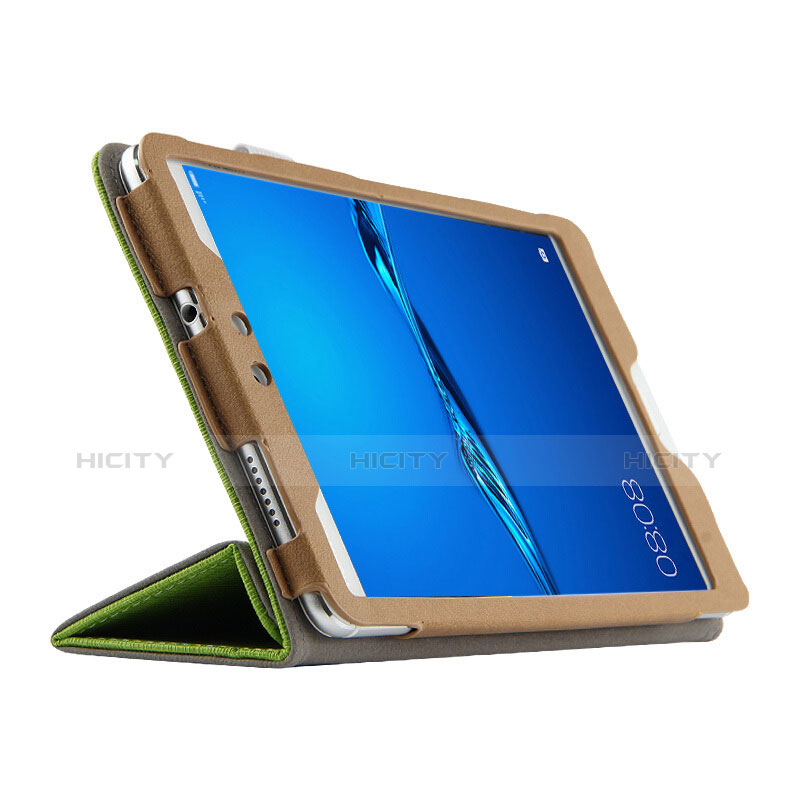 Carcasa de Cuero Cartera con Soporte L01 para Huawei MediaPad M3 Lite 8.0 CPN-W09 CPN-AL00 Verde