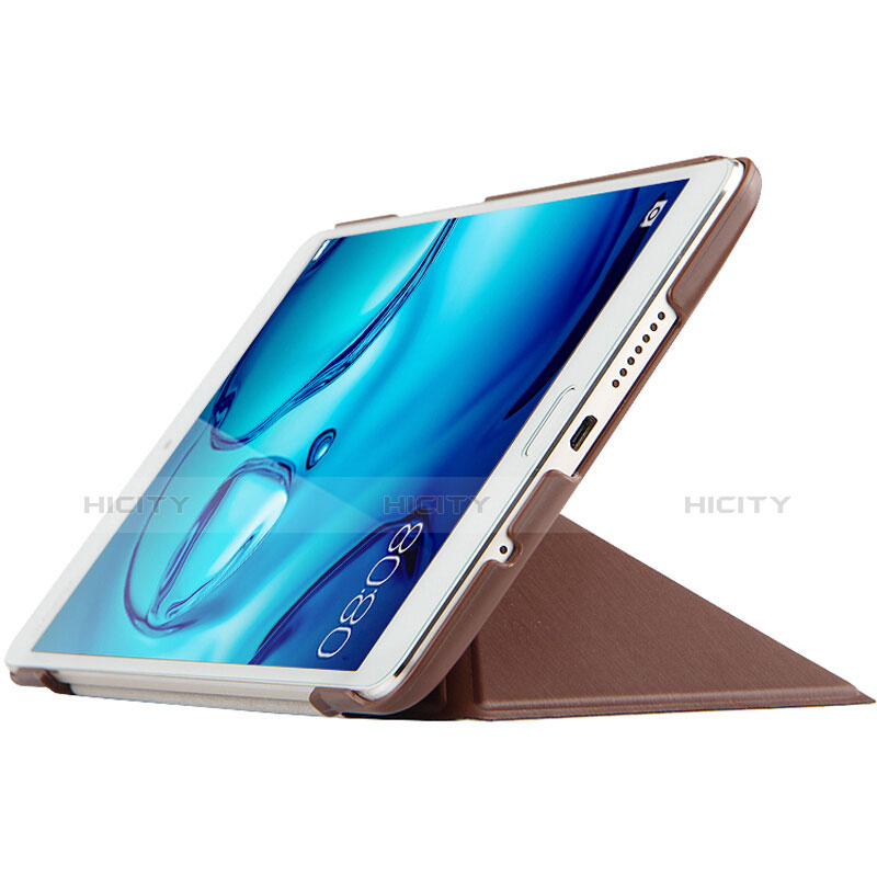 Carcasa de Cuero Cartera con Soporte L01 para Huawei MediaPad M3 Marron