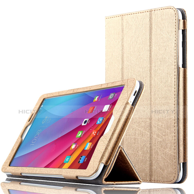 Carcasa de Cuero Cartera con Soporte L01 para Huawei Mediapad T1 7.0 T1-701 T1-701U Oro