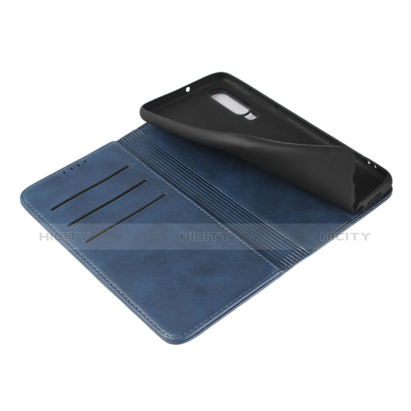 Carcasa de Cuero Cartera con Soporte L01 para Huawei P30 Azul