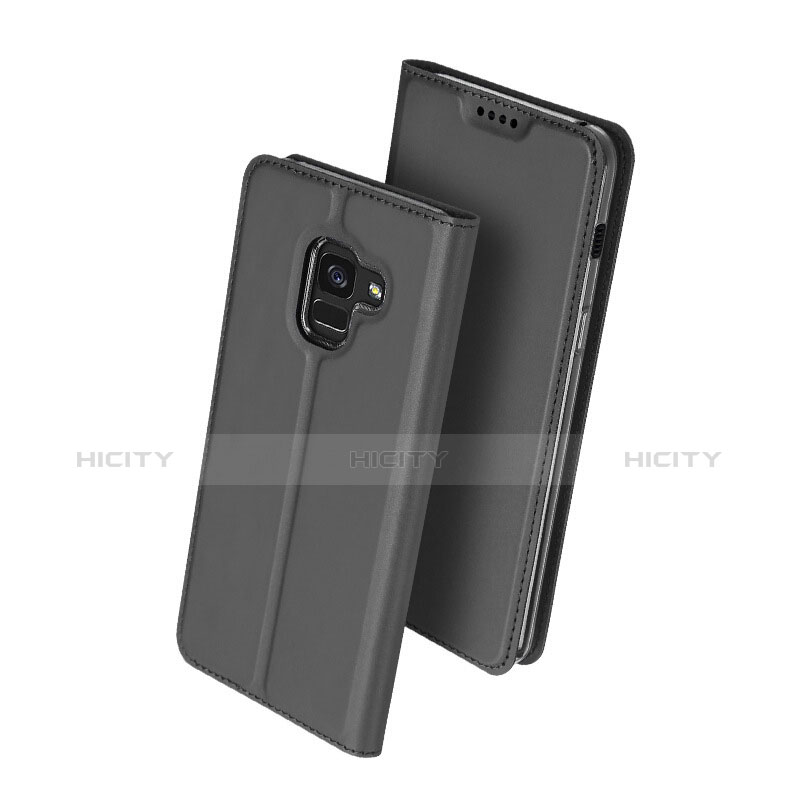 Carcasa de Cuero Cartera con Soporte L01 para Samsung Galaxy A5 (2018) A530F Negro