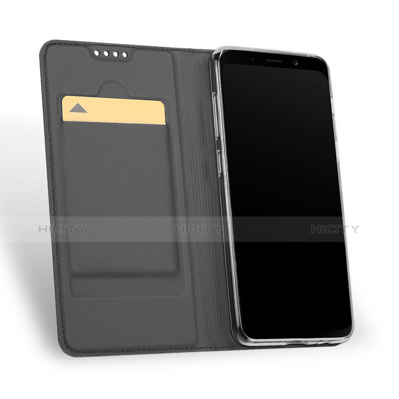 Carcasa de Cuero Cartera con Soporte L01 para Samsung Galaxy A5 (2018) A530F Negro