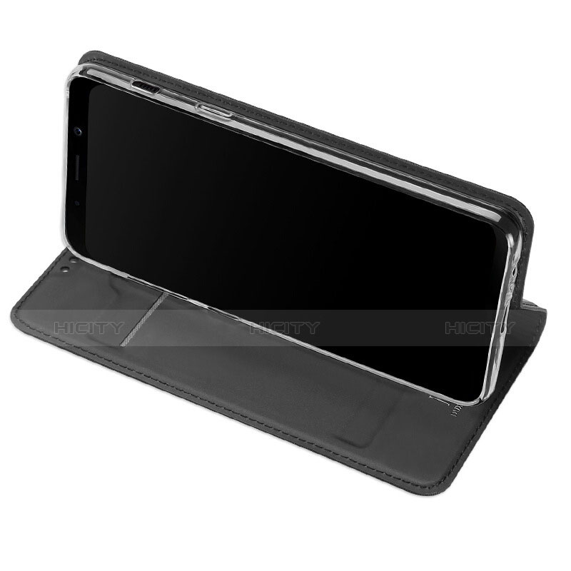 Carcasa de Cuero Cartera con Soporte L01 para Samsung Galaxy A5 (2018) A530F Negro