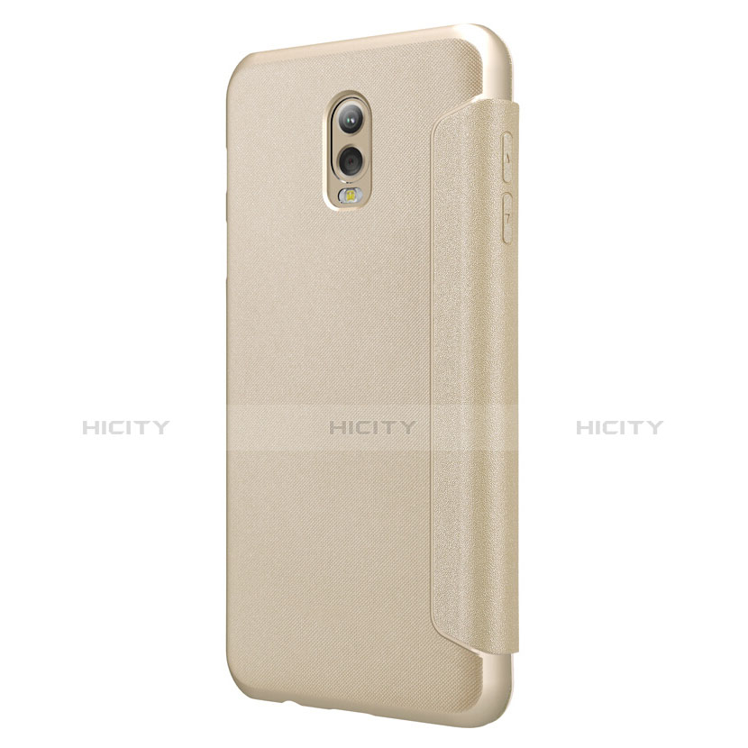 Carcasa de Cuero Cartera con Soporte L01 para Samsung Galaxy C8 C710F Oro