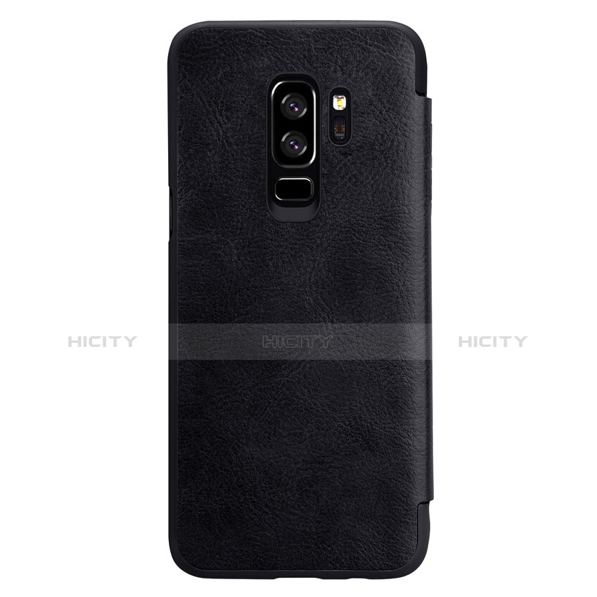 Carcasa de Cuero Cartera con Soporte L01 para Samsung Galaxy S9 Plus Negro