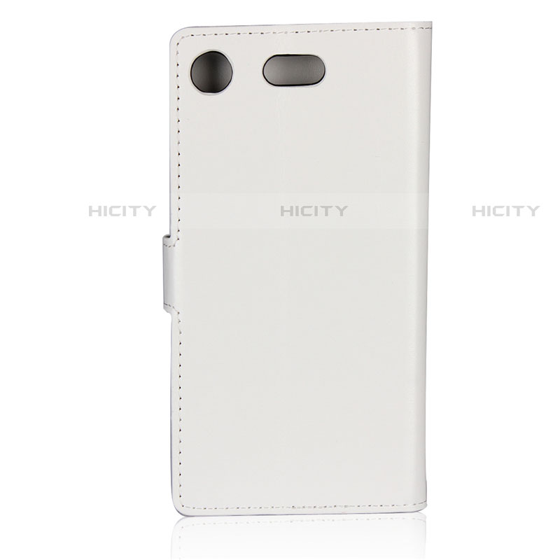 Carcasa de Cuero Cartera con Soporte L01 para Sony Xperia XZ1 Compact Blanco