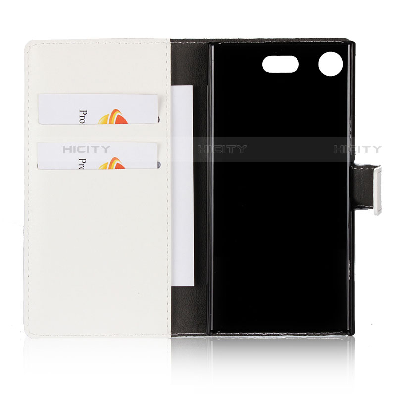 Carcasa de Cuero Cartera con Soporte L01 para Sony Xperia XZ1 Compact Blanco