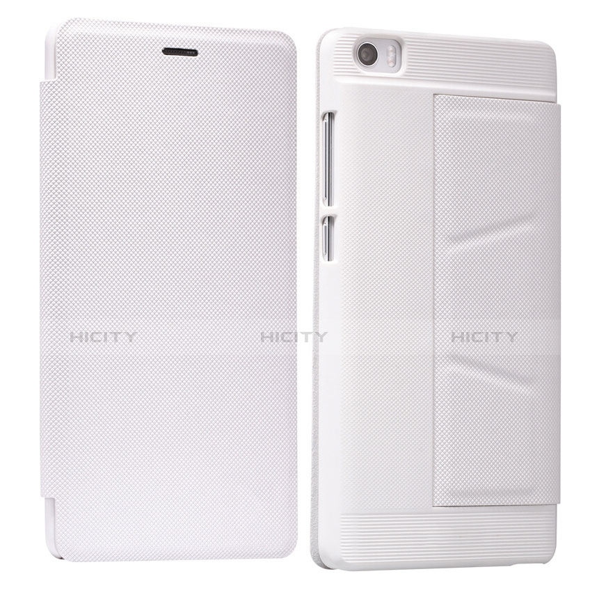 Carcasa de Cuero Cartera con Soporte L01 para Xiaomi Mi Note Blanco