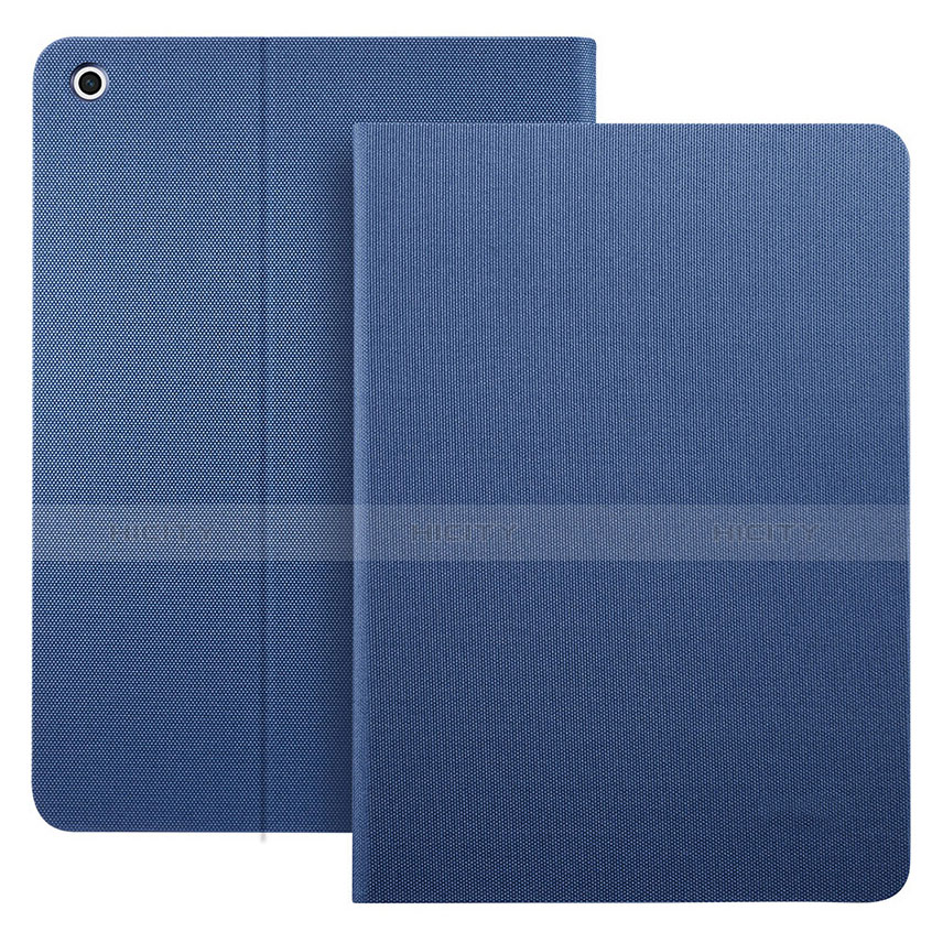 Carcasa de Cuero Cartera con Soporte L02 para Apple iPad 2 Azul