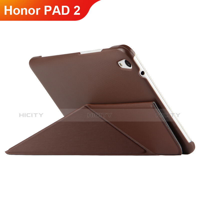 Carcasa de Cuero Cartera con Soporte L02 para Huawei Honor Pad 2 Marron