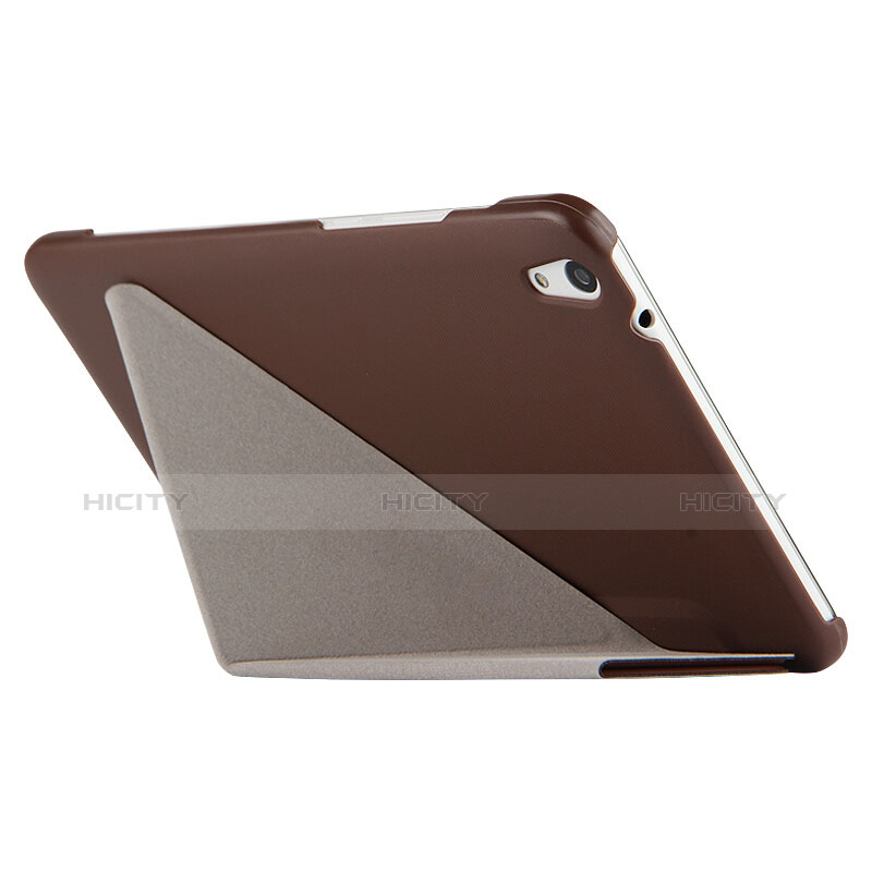 Carcasa de Cuero Cartera con Soporte L02 para Huawei Honor Pad 2 Marron