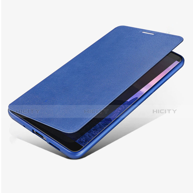 Carcasa de Cuero Cartera con Soporte L02 para Huawei Mate 10 Azul