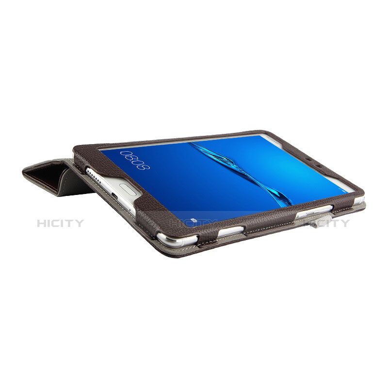Carcasa de Cuero Cartera con Soporte L02 para Huawei MediaPad M3 Lite 8.0 CPN-W09 CPN-AL00 Marron