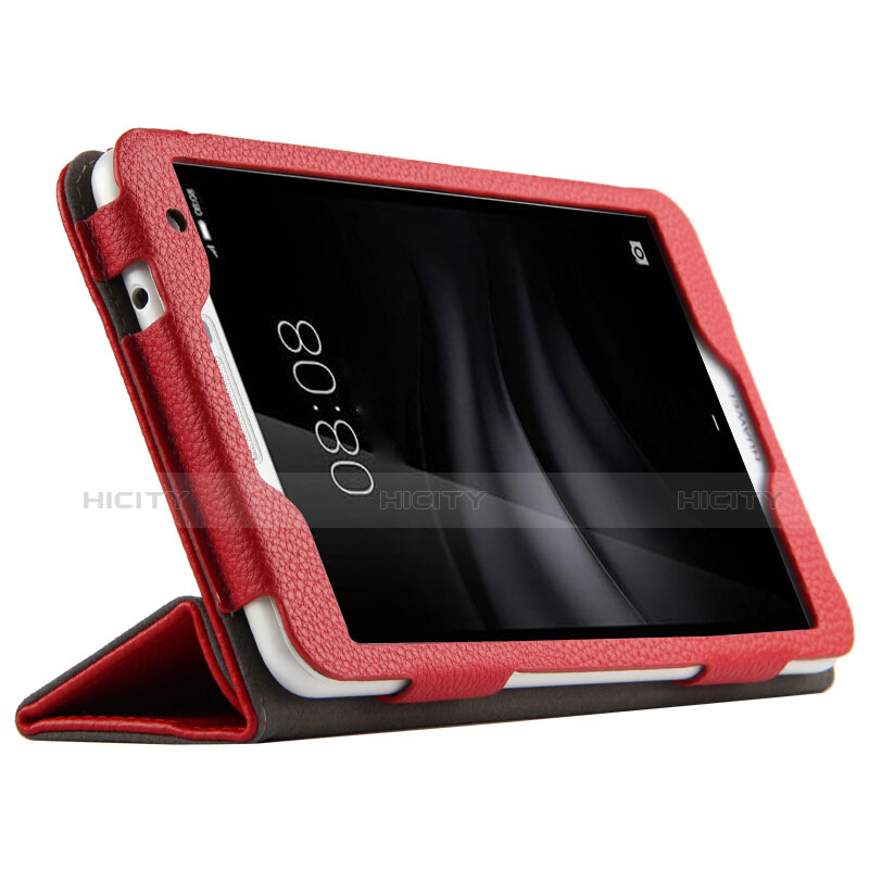 Carcasa de Cuero Cartera con Soporte L02 para Huawei MediaPad T2 Pro 7.0 PLE-703L Rojo