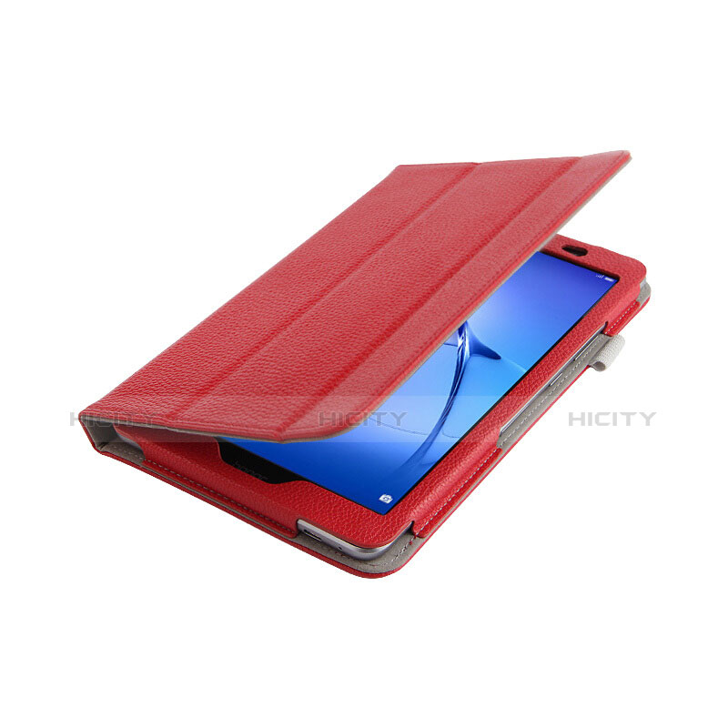 Carcasa de Cuero Cartera con Soporte L02 para Huawei MediaPad T3 8.0 KOB-W09 KOB-L09 Rojo