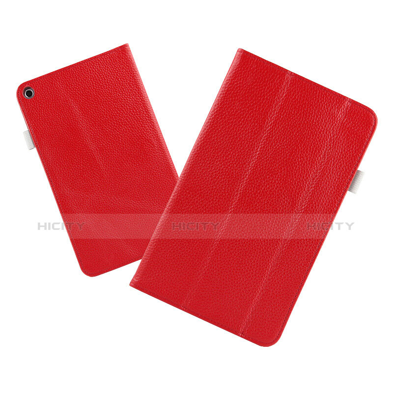 Carcasa de Cuero Cartera con Soporte L02 para Huawei MediaPad T3 8.0 KOB-W09 KOB-L09 Rojo