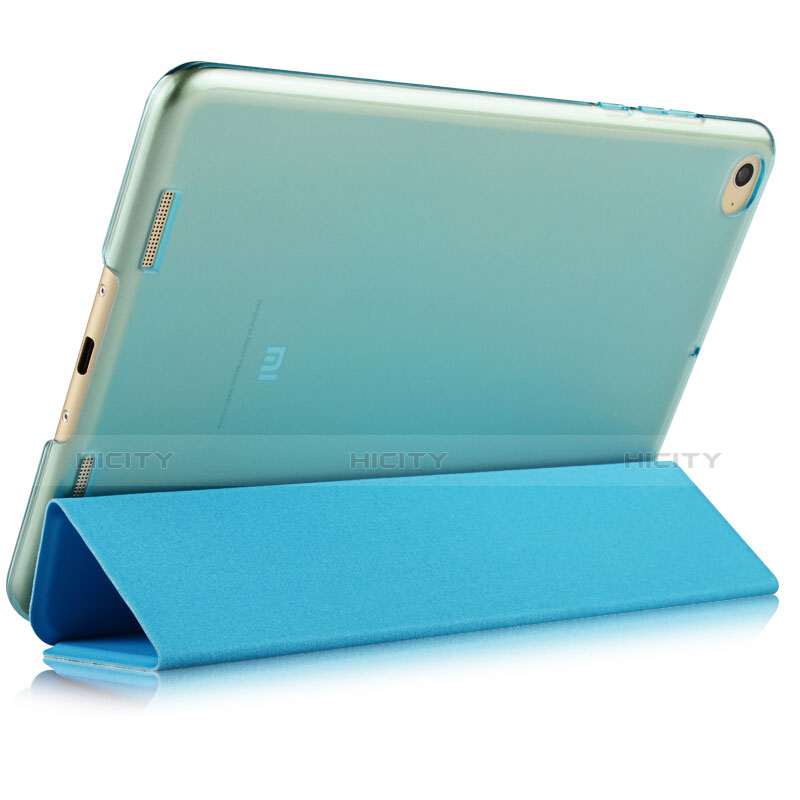 Carcasa de Cuero Cartera con Soporte L02 para Xiaomi Mi Pad 3 Azul