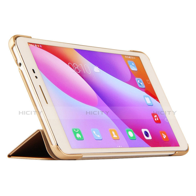 Carcasa de Cuero Cartera con Soporte L03 para Huawei Honor Pad 2 Oro