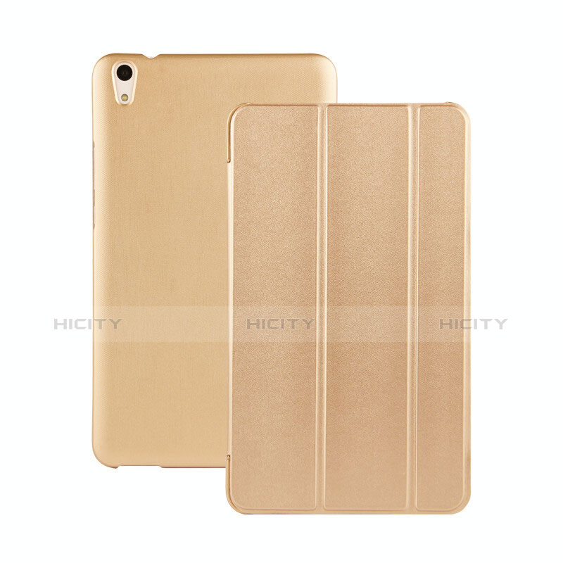 Carcasa de Cuero Cartera con Soporte L03 para Huawei Honor Pad 2 Oro