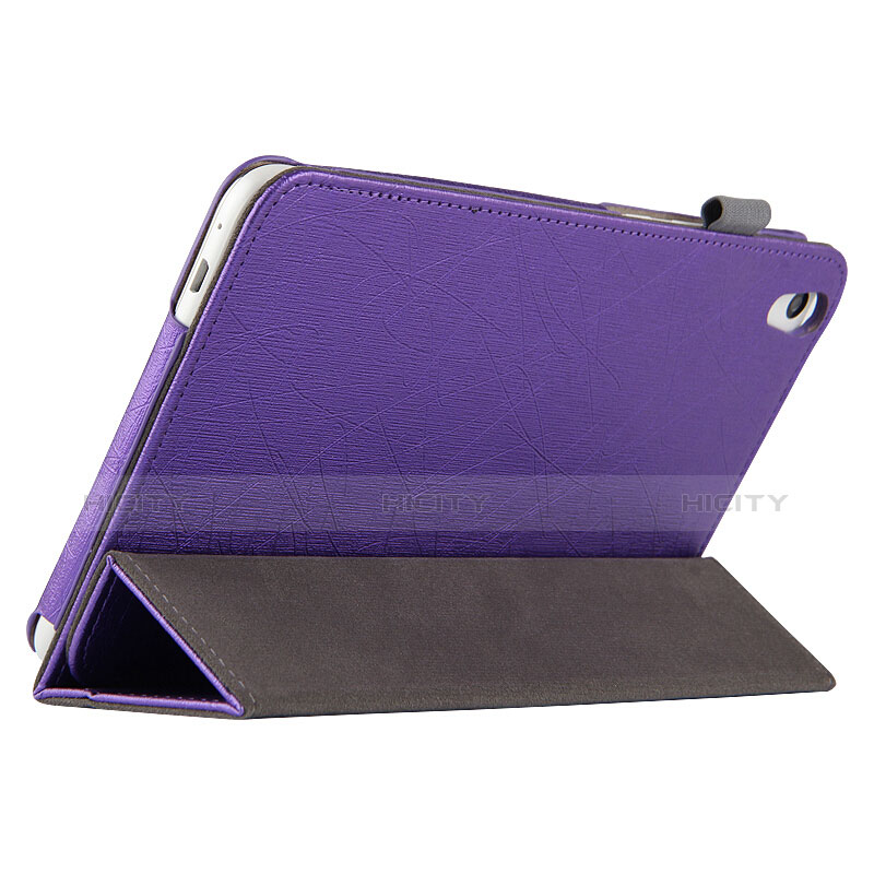 Carcasa de Cuero Cartera con Soporte L04 para Huawei Honor Pad 2 Morado