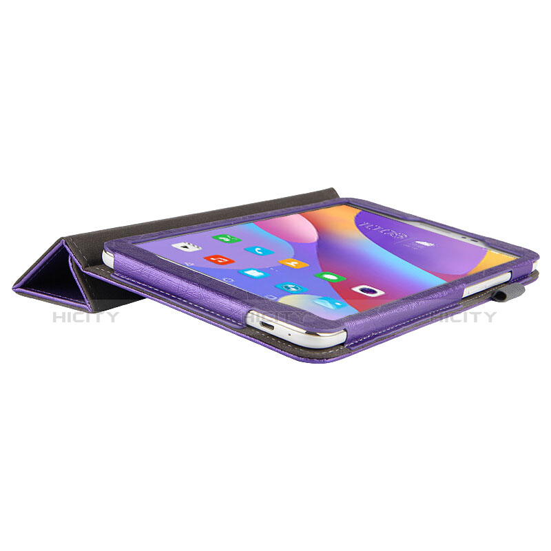 Carcasa de Cuero Cartera con Soporte L04 para Huawei Honor Pad 2 Morado