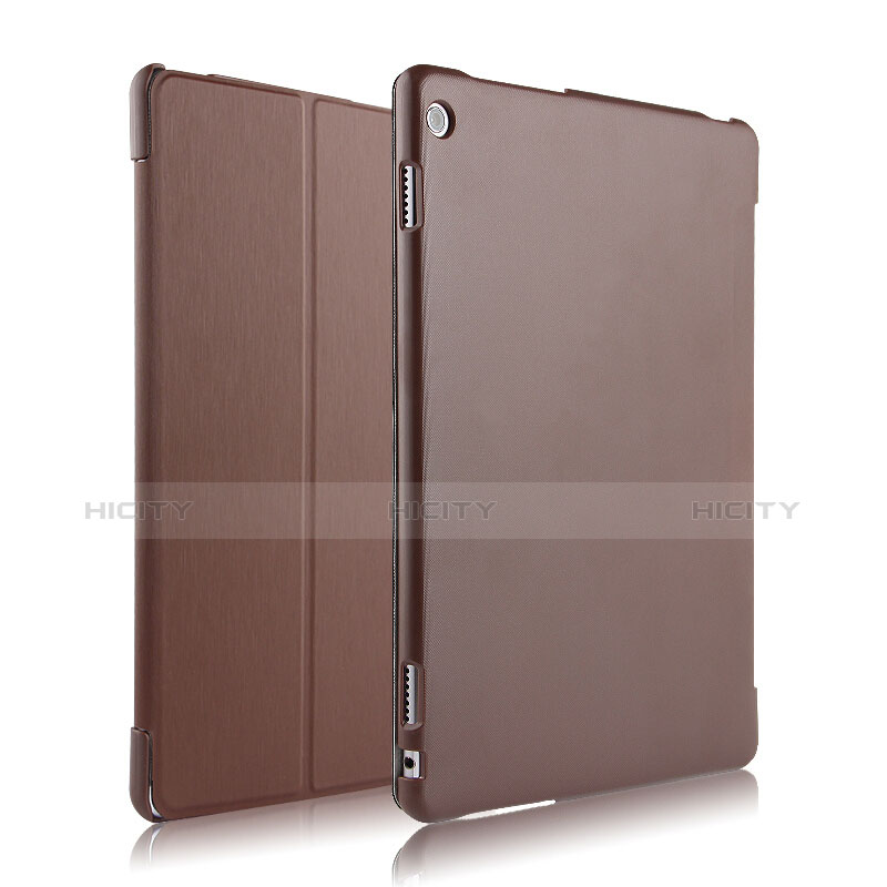 Carcasa de Cuero Cartera con Soporte L04 para Huawei MediaPad M3 Lite 10.1 BAH-W09 Marron