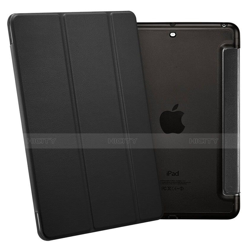 Carcasa de Cuero Cartera con Soporte L05 para Apple iPad Mini 2 Negro